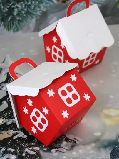 10 piezas Cajas de dulces navideños Bolsas Caja de regalo de Papá Noel Bolsa de embalaje de galletas DIY Decoración de fiesta de Navidad Año Nuevo Regalo para niños