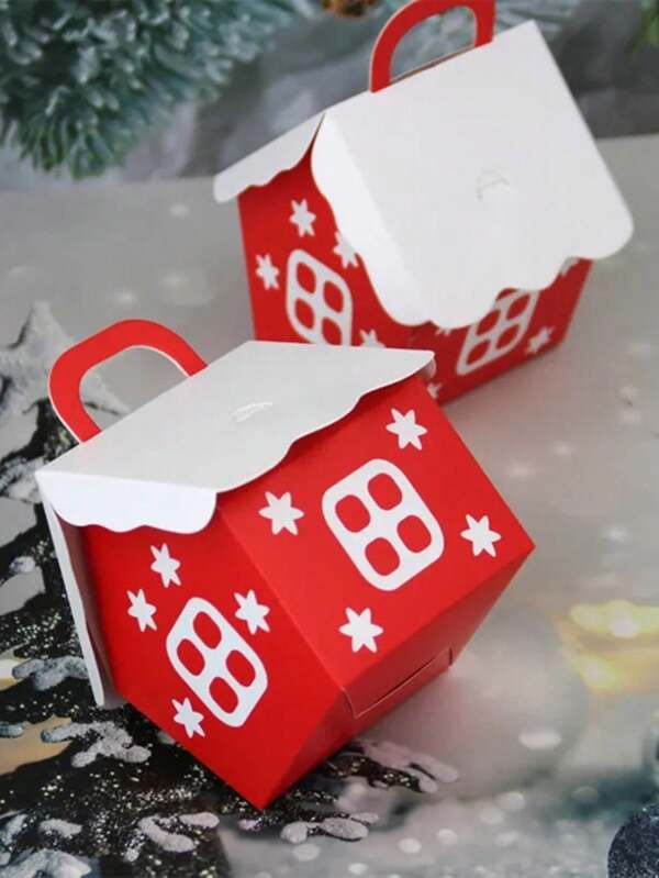 10 piezas Cajas de dulces navideños Bolsas Caja de regalo de Papá Noel Bolsa de embalaje de galletas DIY Decoración de fiesta de Navidad Año Nuevo Regalo para niños