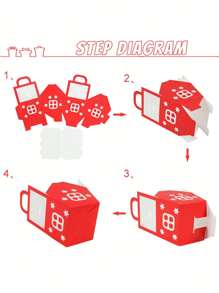 10pcs Christmas Candy Box Bags Santa Claus Gift Box DIY Cookie Packaging Bag Merry Christmas Party Decoration New Year Kids Gift - Red - View 6