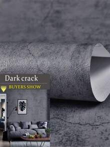 Dán giấy tường màu trơn Hình học Sọc ca rô - Màu xám đen - Xem 1