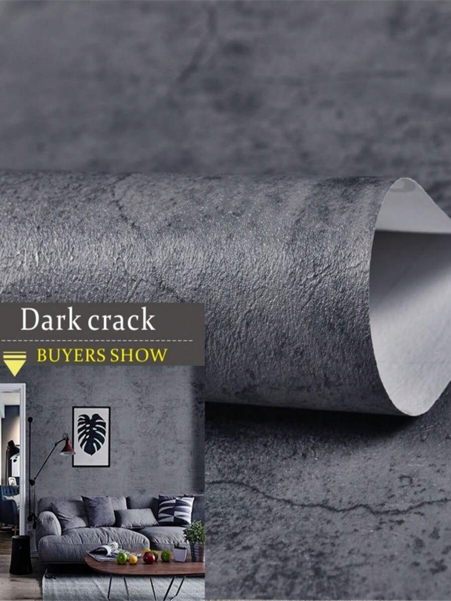 Dán giấy tường màu trơn Hình học Sọc ca rô - Màu xám đen - Xem 1