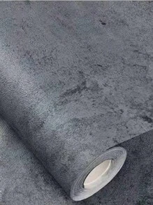 Dán giấy tường màu trơn Hình học Sọc ca rô - Màu xám đen - Xem 2