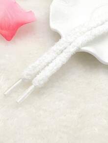 1pair Cute Plush Winter Shoe Laces - White - View 3