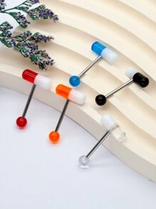 5pcs Fashion Multi-color Pill Tongue Rings Suitable For Everyday Wear By Everyone - Multicolor - View 1