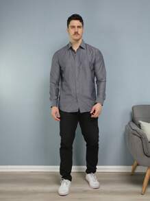 Men Shirts - 灰色 - 查看 1