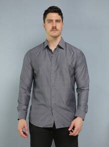 Men Shirts - 灰色 - 查看 2