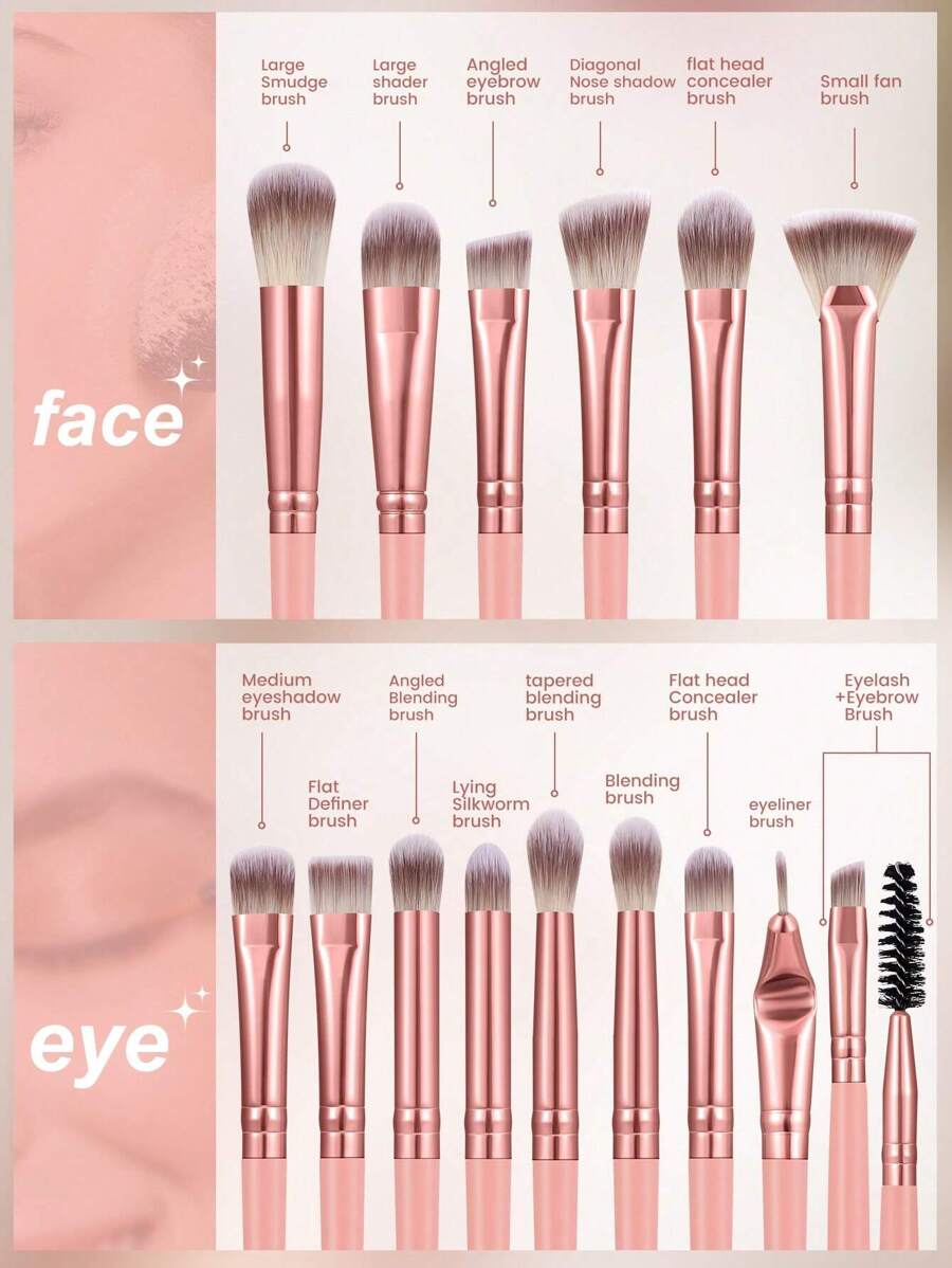 15 piezas Juego de brochas de maquillaje, Juego de brochas de pelo sintético de alta calidad para difuminar sombras de ojos, Herramientas de maquillaje para rostro y ojos, Juego de brochas de maquillaje, Juego de brochas de maquillaje, Juego de brochas de maquillaje, Brochas de maquillaje completas, Juego de brochas de maquillaje, Juego completo de herramientas de maquillaje, Juego de brochas de maquillaje, Juego de brochas de maquillaje, Juego de regalo de maquillaje - Multicolor - Ver 1