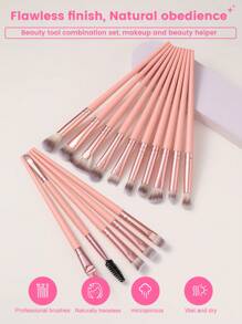15 piezas Juego de brochas de maquillaje, Juego de brochas de pelo sintético de alta calidad para difuminar sombras de ojos, Herramientas de maquillaje para rostro y ojos, Juego de brochas de maquillaje, Juego de brochas de maquillaje, Juego de brochas de maquillaje, Brochas de maquillaje completas, Juego de brochas de maquillaje, Juego completo de herramientas de maquillaje, Juego de brochas de maquillaje, Juego de brochas de maquillaje, Juego de regalo de maquillaje - Multicolor - Ver 2