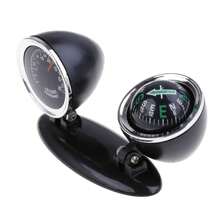 Black Outdoor 2-in-1 Car Thermometer & Compass Dashboard Ornament - Black - View 4