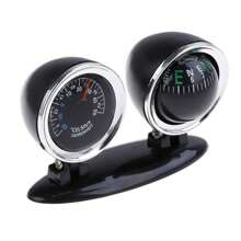 Black Outdoor 2-in-1 Car Thermometer & Compass Dashboard Ornament - Black - View 2