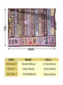 Manta de franela con con estampado diseño de uno con letra a hija - Multicolor - Ver 5