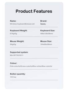 Cartoon Style Wireless Keyboard And Mouse Set, Cute And Suitable For Office And Home Use, Highly Attractive Value Retro Keyboard For Girls - Blue - View 10