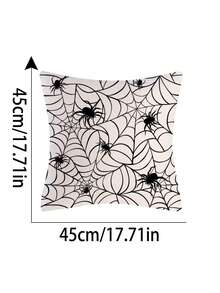 1入組萬聖節抱枕套,蜘蛛網抱枕套南瓜抱枕套,適用於家居沙發靠墊裝飾,萬聖節抱枕套 - 黑與白 - 查看 8