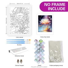 RUOPOTY 1 Hoa Sen Tranh Bằng Số Dành Cho Người Lớn Hoa Thủ Công Sơn Bằng Số Khởi Đầu Cho Tường Nhà Nghệ Thuật 40x50cm/16x20inch Không Có Khung - Nhiều màu - Xem 2