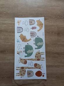 儿童卡通图案墙贴，可爱动物墙贴，适用于客厅卧室，家居装饰，贴纸，墙贴，乙烯基家居装饰贴纸，春季装饰品，让您的家焕然一新，拉玛装饰贴纸礼物，生日毕业 - 彩色 - 查看 7