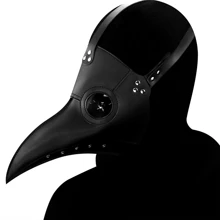 1 Pieza Máscara De Doctor De La Peste Para Halloween, Gorro Medieval Gótico, Accesorio De Fiesta De Disfraz De Cosplay - Negro - Ver 2