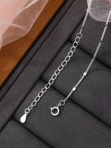 1條簡約優雅的s925純銀拉絲心形吊墜項鍊,適合女士日常佩戴,全兼容鎖骨鏈,輕奢質感 - 銀色 - 查看 6