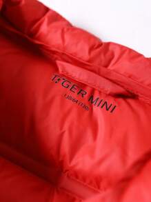 TIGER MINI [triple Protection Function] Tween Boys' Lightweight Red Down Vest For Daily Wear And Outdoor Activities In Autumn And Winter, Versatile Solid Color Design - Red - View 7