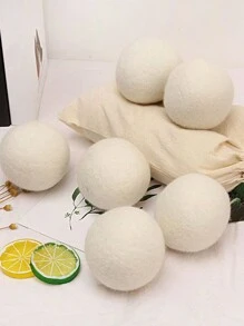 Bolas de lana para secadora, absorben la humedad, eliminan el olor, previenen las arrugas, 1,96 pulgadas/2,36 pulgadas/2,75 pulgadas - Blanco - Ver 6