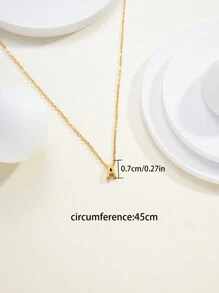 1條英文字母吊墜項鍊,女士、女孩用的簡約珠寶 - 金色 - 查看 5