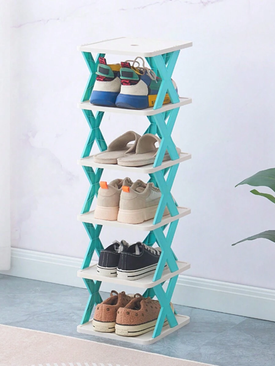6 Tier Narrow Shoe Rack, Small Vertical Shoe Stand, Space Saving DIY