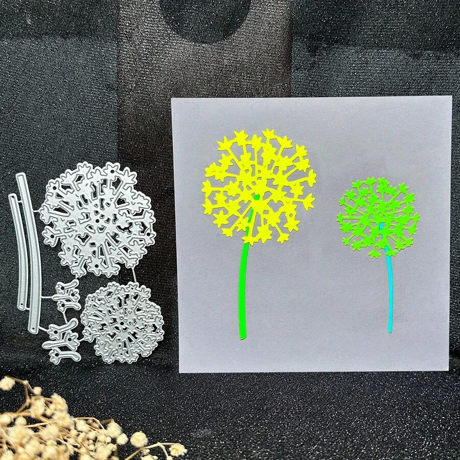1pc Dandelion Designed Embossed Carbon Steel Knife Mold, Diy Handmade Cutting Mold, For Crafts - Silver - View 1