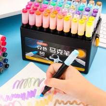 Marcadores de doble punta, artículos escolares imprescindibles para dibujar, no tóxicos e inodoros, rotuladores de colores para estudiantes y niños, marcadores seguros a base de agua. - 24 colores - Ver 1