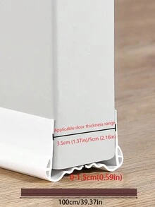 1pc Corrugated Door Bottom Seal Strip For Air Conditioning And To Block The Cold Wind - White - View 10
