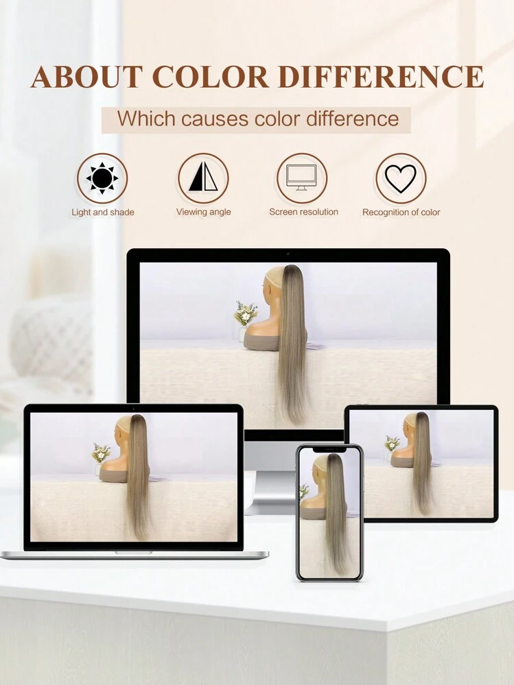 30 Inch Extra Long Straight Drawstring Clip In Ponytail Synthetic Hair Extension For Daily Party Use - Ombre - View 6