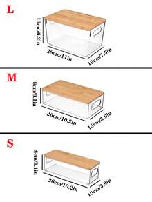 1個透明長方形咖啡膠囊糖果收納盒,竹蓋裝置 - 白色 - 查看 5