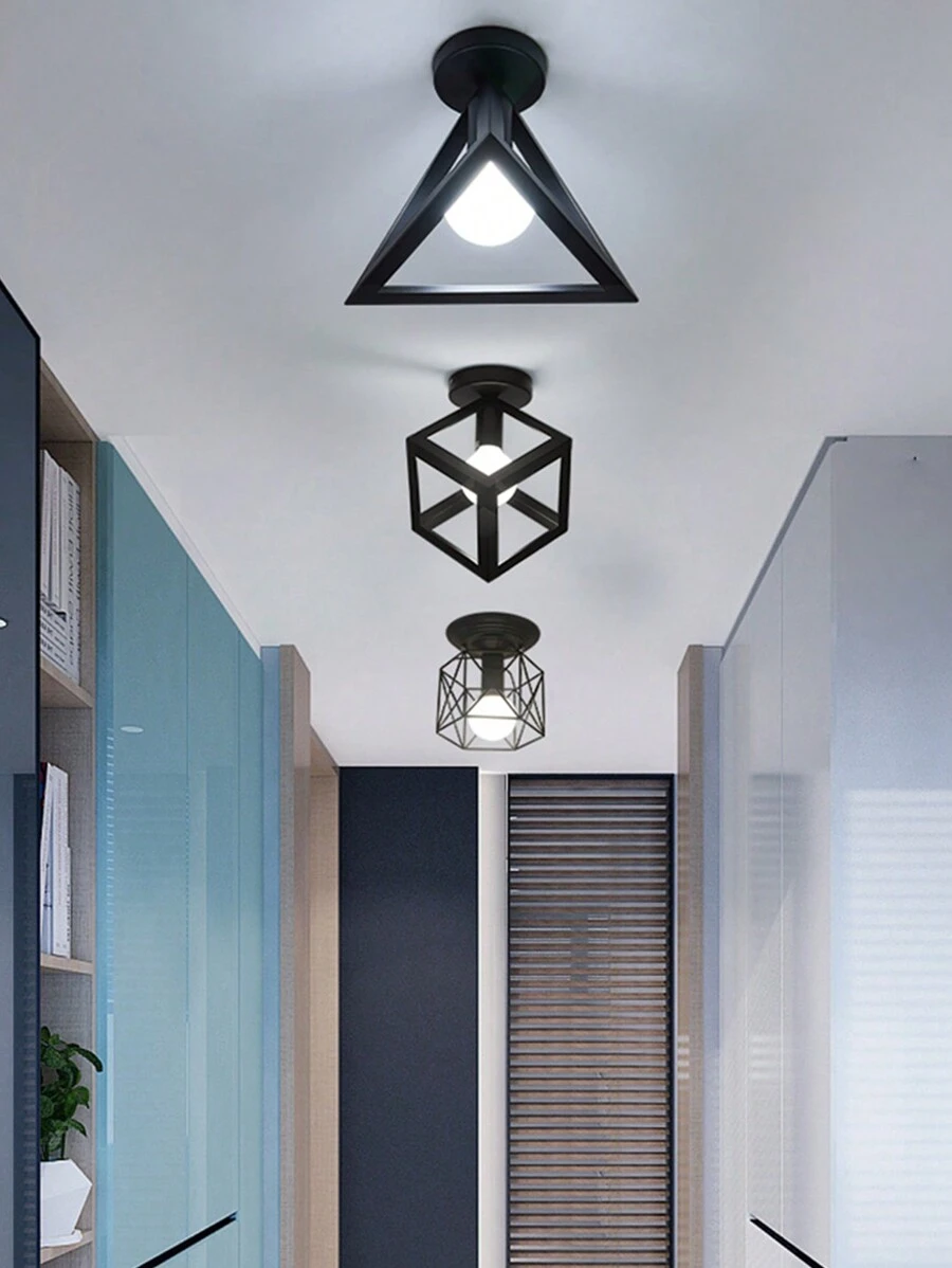 1 Miếng Kim loại Ánh sáng Lồng Đối với E27 Bóng đèn tròn , Chỉ một Ánh sáng , Đối với Treo Ánh sáng Dây điện Bộ dụng cụ , Retro Đèn Giá đỡ , Treo Đèn Dây điện Đèn chiếu sáng , Nhà nông , Phòng ngủ , Phòng ăn Đồ trang trí - màu đen - Xem 1