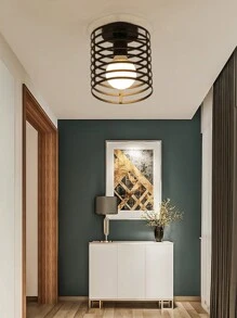 1 Miếng Kim loại Ánh sáng Lồng Đối với E27 Bóng đèn tròn , Chỉ một Ánh sáng , Đối với Treo Ánh sáng Dây điện Bộ dụng cụ , Retro Đèn Giá đỡ , Treo Đèn Dây điện Đèn chiếu sáng , Nhà nông , Phòng ngủ , Phòng ăn Đồ trang trí - màu đen - Xem 2
