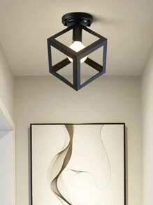 1 Miếng Kim loại Ánh sáng Lồng Đối với E27 Bóng đèn tròn , Chỉ một Ánh sáng , Đối với Treo Ánh sáng Dây điện Bộ dụng cụ , Retro Đèn Giá đỡ , Treo Đèn Dây điện Đèn chiếu sáng , Nhà nông , Phòng ngủ , Phòng ăn Đồ trang trí - màu đen - Xem 5