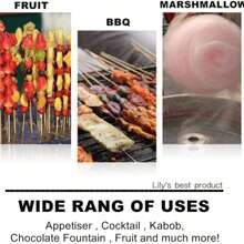 50pcs Bamboo Skewers For Wooden Stick, Bbq, Appetizers, Fruits, Cocktails, Grilled Meat, Chocolate Fountain, Kitchen, Diy, Party