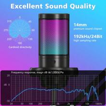 1 Set NJSJ USB Gaming Microphone For PC, Condenser Mic With Arm Mount Compatible With PS4///Mobile Phone, Touch Mute, RGB Lighting, Gain Knob And Monitoring Jack For Streaming, Podcast,