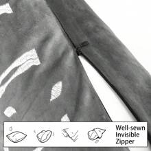 1 buc. Față de pernă cu broderie din catifea cu husă de pernă pentru canapea cu decor cu ren, gri, 18*18 inch - Gri - Vizualizare 6