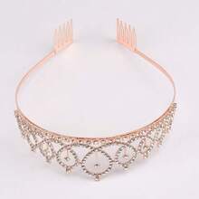 件套玫瑰金生日女孩套裝，包括生日頭飾、生日皇冠、生日腰帶和頭飾，適合女士女孩生日禮物和派對配件 - 玫瑰金 - 查看 4