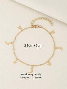 星月裝飾腳錬 - 金黃色 - 查看 4