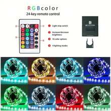 5v 5050 Rgb Led Light Strip Con Control Remoto Ir De 24 Teclas - Multicolor - Ver 4