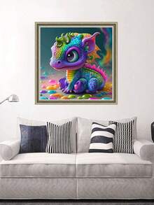 DIY Tranh kim cương Đầy màu sắc Rồng Thú vật Tác phẩm nghệ thuật , Giường đôi Tròn Kim cương Thêu Nhà  Đồ trang trí Qủa tặng - Nhiều màu - Xem 4