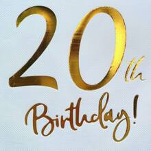 20pcs Hot Stamped 20th Birthday Theme 2-Ply Disposable Napkins (6.5*6.5inch), Perfect For 20th Birthday Party, Restaurant, Bar, Table Decoration, Etc.,Christmas