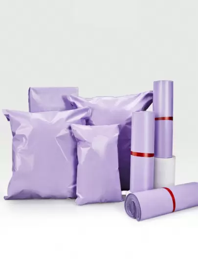 100个紫色快递袋返校