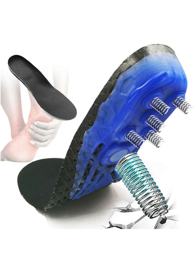 EVA彈簧矽膠矯正足弓支撐鞋墊墊片扁平足矯正鞋底鞋墊足底筋膜炎足部護理 - 黑色 - 查看 6