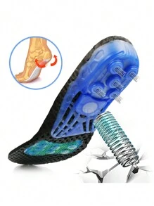 EVA彈簧矽膠矯正足弓支撐鞋墊墊片扁平足矯正鞋底鞋墊足底筋膜炎足部護理 - 黑色 - 查看 1