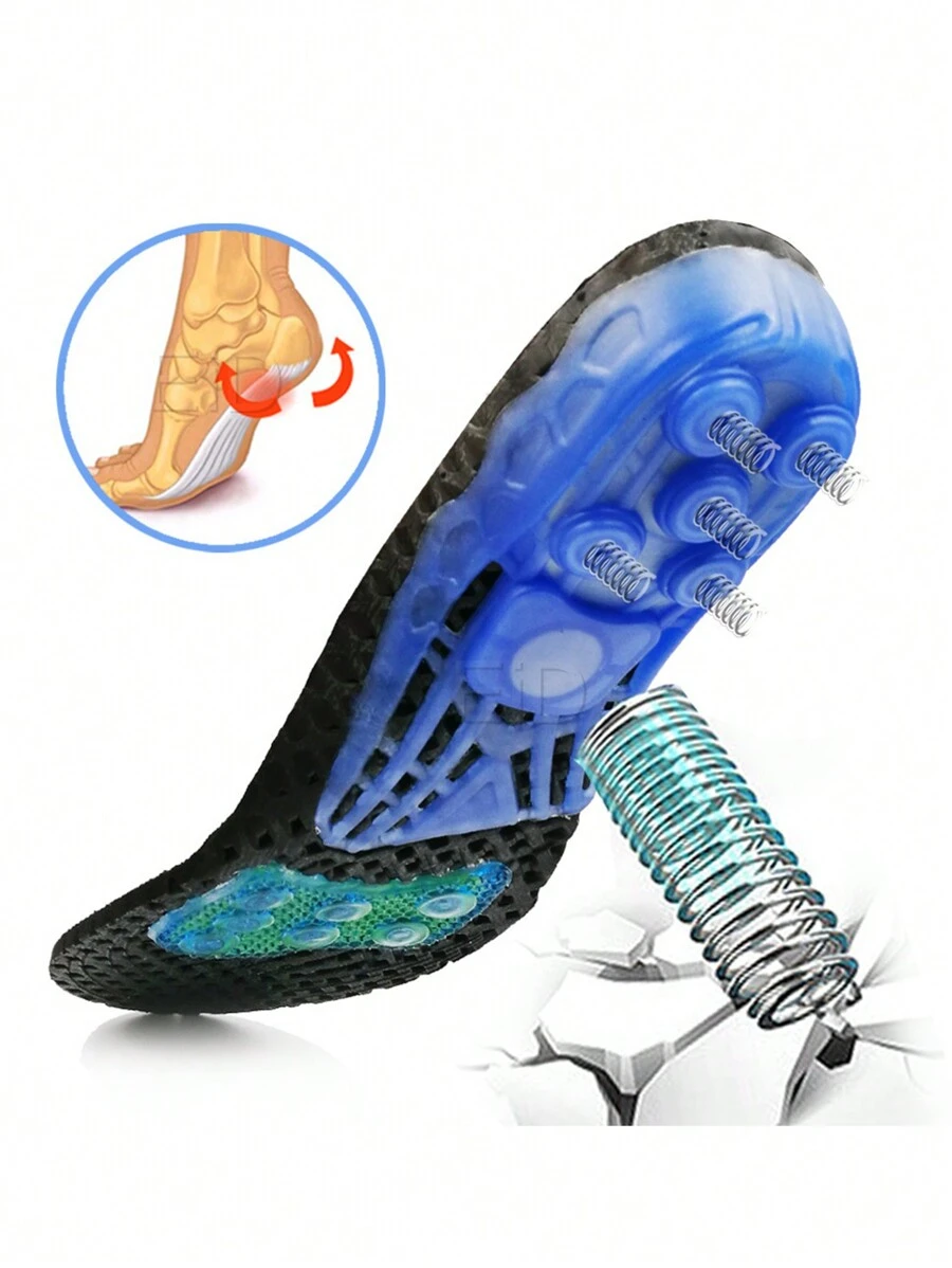 EVA彈簧矽膠矯正足弓支撐鞋墊墊片扁平足矯正鞋底鞋墊足底筋膜炎足部護理 - 黑色 - 查看 1