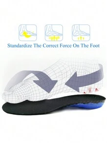 EVA彈簧矽膠矯正足弓支撐鞋墊墊片扁平足矯正鞋底鞋墊足底筋膜炎足部護理 - 黑色 - 查看 4