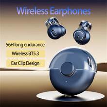 hellodigi Auriculares Inalámbricos Deportivos Estéreo Con Micrófonos, Impermeables Ipx4, Diseño Portátil Mini Para Teléfono, Control Táctil, Clip Para La Oreja, Para Teléfonos Móviles Con Sistema Android E Ios - Blanco - Ver 3