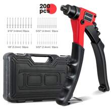 IRONMAX Rivet Gun With 200 PCS Rivets Manual Rivet Gun Kit W/ 4 Tool-Free Interchangea - 黑色 - 查看 1