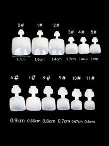 600入組全覆式貼片美甲假趾甲，自然裸色，人造亞克力假指甲，美甲工具和指甲用品 - 白色 - 查看 5