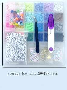 5700入組扁平高分子粘土字母間隔珠盒,適用於diy波西米亞手鐲首飾手工製作配件圓盤散珠套裝 - 彩色 - 查看 5